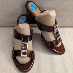 SOFFT Brown Patent Sandals 7.5 M